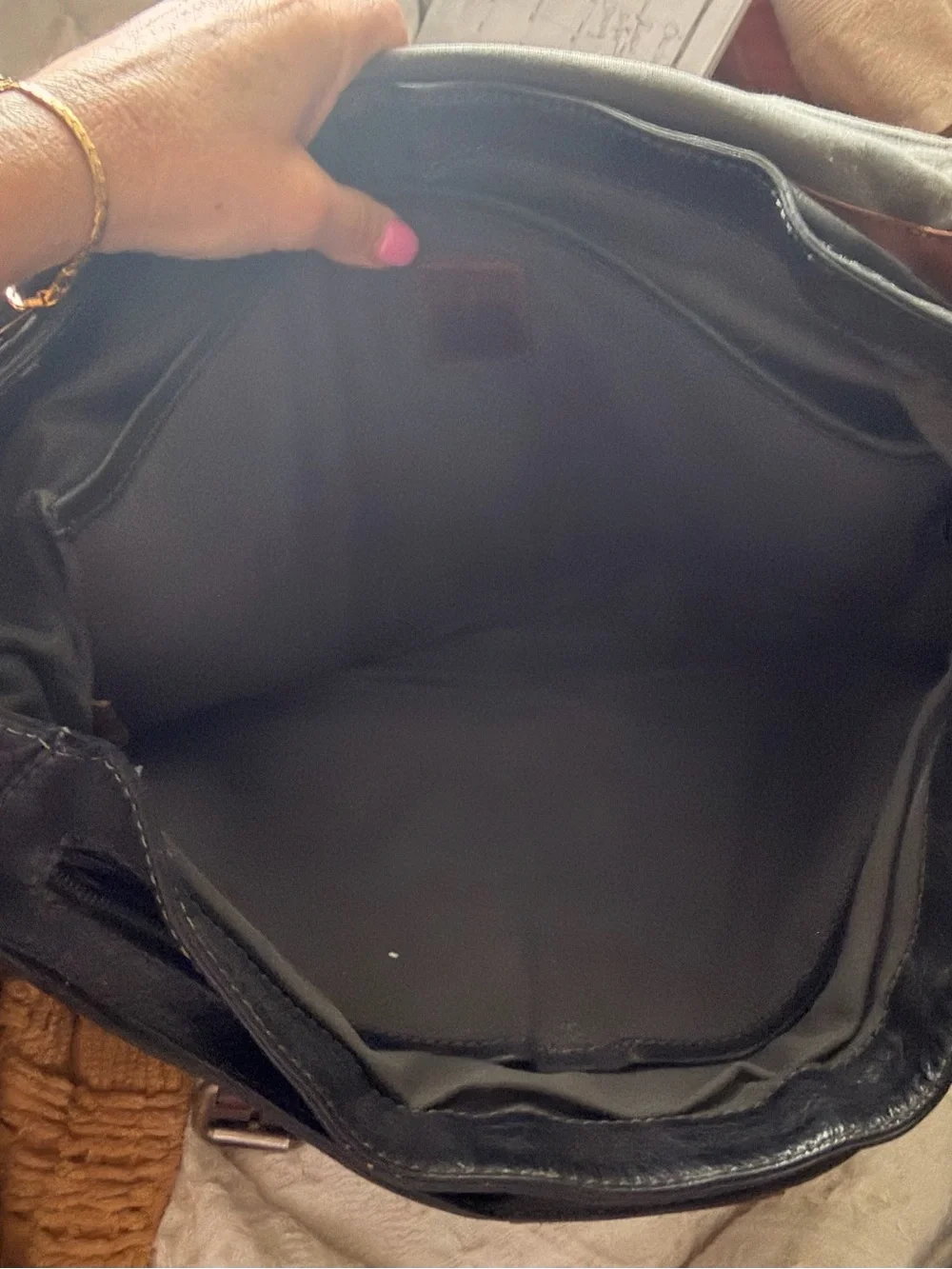 Frye Brown and Black Leather Messenger Bag